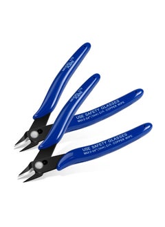 Wire Cutters, 2PCS Spring-loaded Side Cutters Flush Cutters, Diagonal Cutters Precision Side Cutters, Diagonal Cutting Pliers in CRV Steel, Heavy Duty Cutting Pliers for Electrical(Smooth handle)
