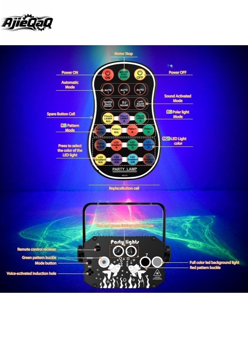 AjieQaQ Stage Light DJ Disco Party Lights, Sound Activated Laser Light with Remote Control, Strobe Light Suitable for Dance Karaoke KTV - Image 5