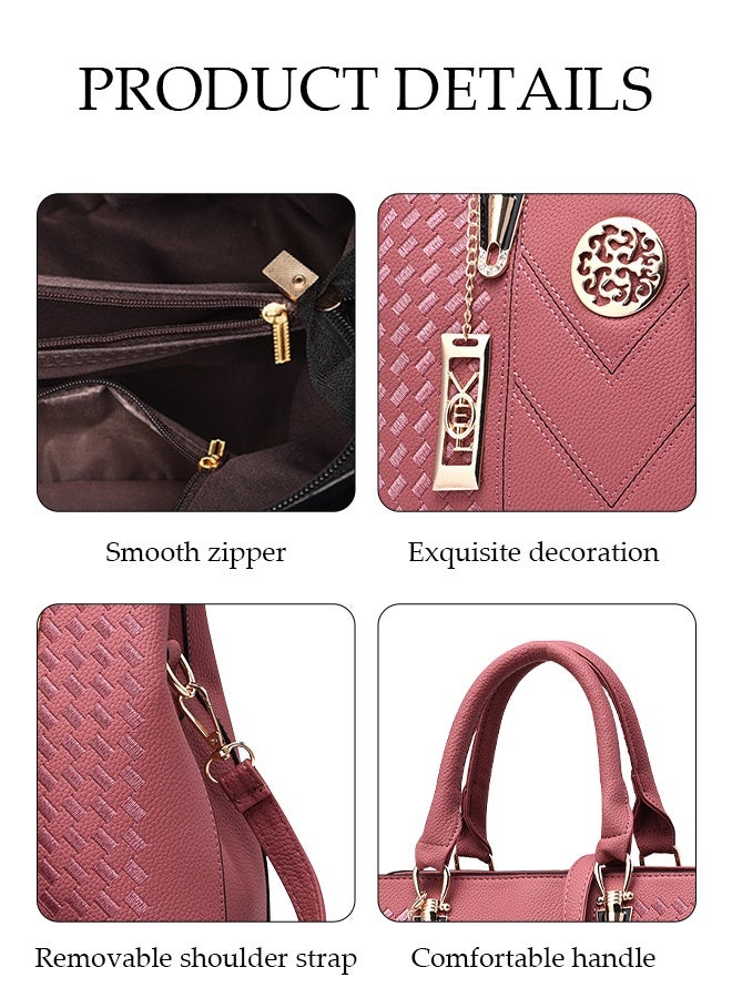DUNISO Fashionable Embroidered Women's Handbag，Shoulder Bag，High-capacity，Messenger Bag，Suitable for Business Commuting，Skin Pink  - Image 3