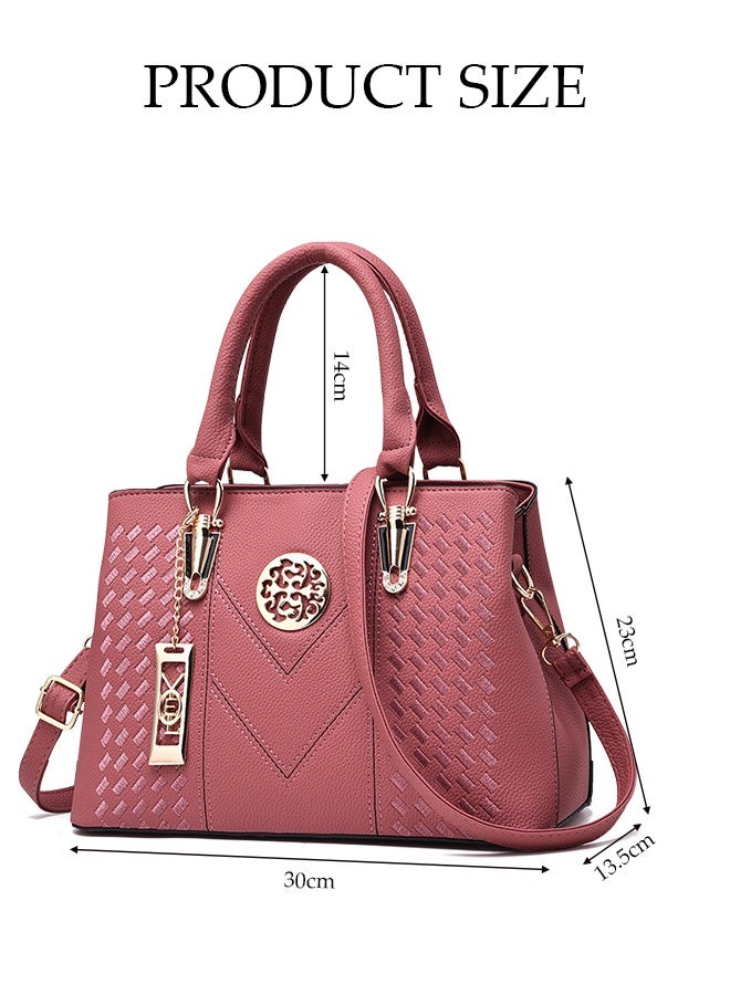 DUNISO Fashionable Embroidered Women's Handbag，Shoulder Bag，High-capacity，Messenger Bag，Suitable for Business Commuting，Skin Pink  - Image 2