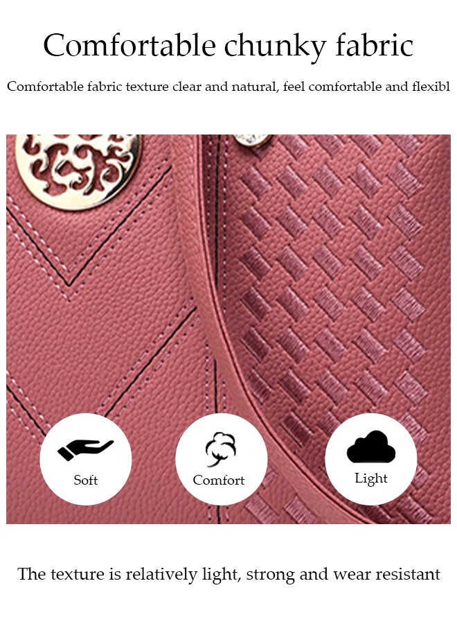 DUNISO Fashionable Embroidered Women's Handbag，Shoulder Bag，High-capacity，Messenger Bag，Suitable for Business Commuting，Skin Pink  - Image 4