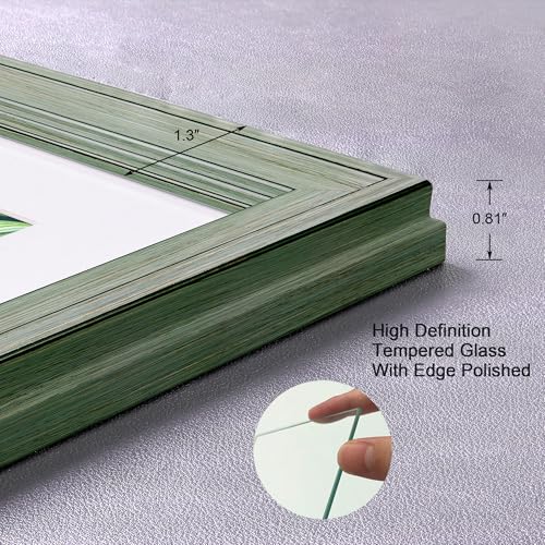 DEKWINN,8x10 Picture Frame Set of 4 with Real Glass for Pictures 5x7 with Mat or 8x10 without Mat,Rustic Retro Photo Frames for Wall or Tabletop Display - Image 4