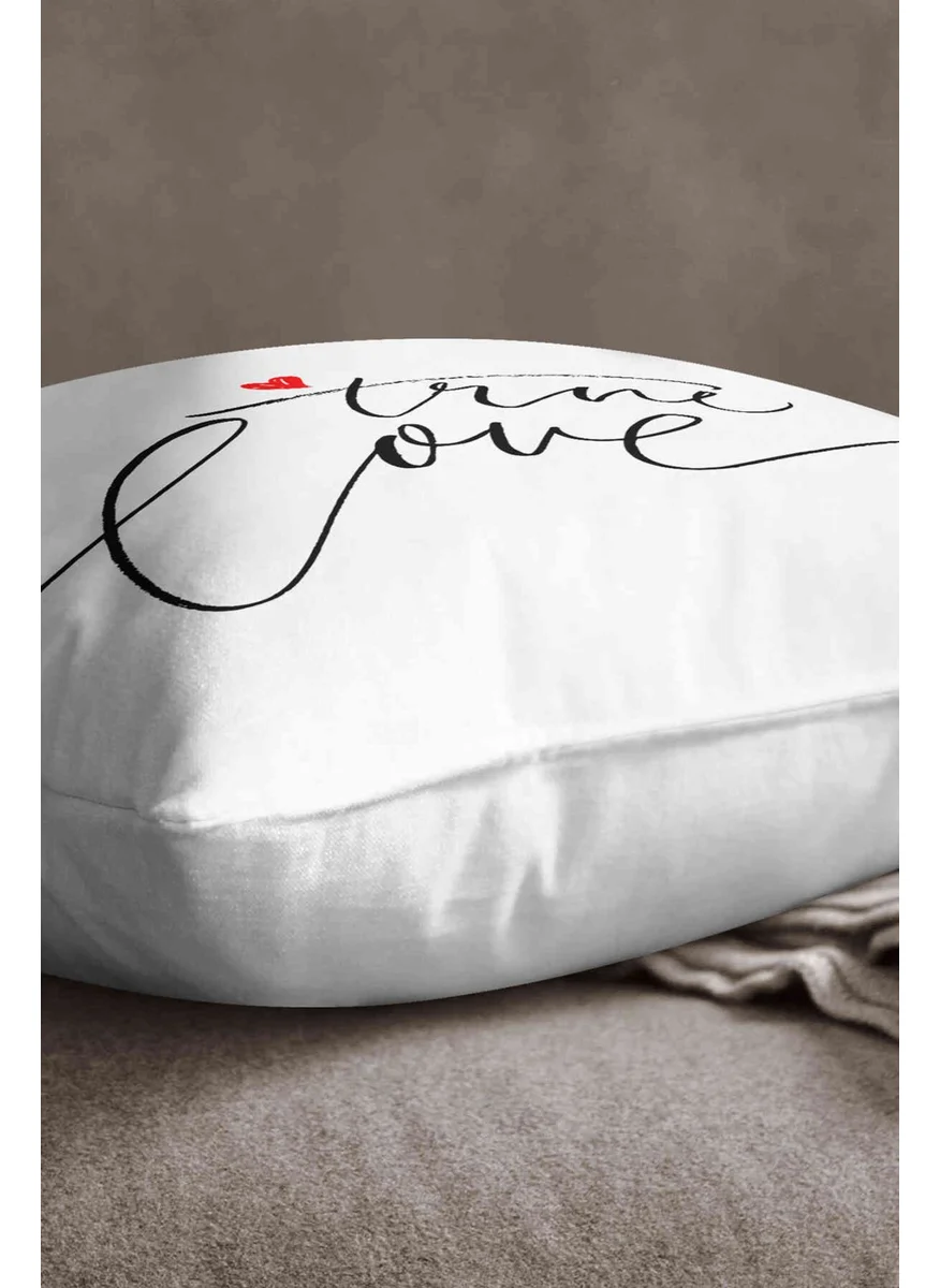 Cango Home Velvet Babyface White Black Moderntrue Love Digital Printed Throw Pillow Cover - CGH334