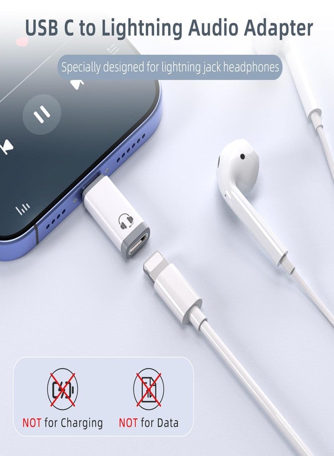 Jadebones 2 Pack USB C to Light-ning Audio Adapter, Type C Male to Light-ning Female Earphone Converter for iPhone 16/15, iPad Pro/Air, MacBook and More (Only for Headphone, No Charge) - Image 2