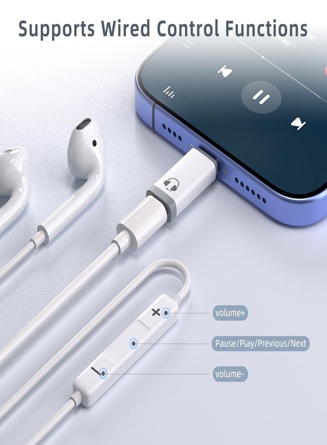 Jadebones 2 Pack USB C to Light-ning Audio Adapter, Type C Male to Light-ning Female Earphone Converter for iPhone 16/15, iPad Pro/Air, MacBook and More (Only for Headphone, No Charge) - Image 4