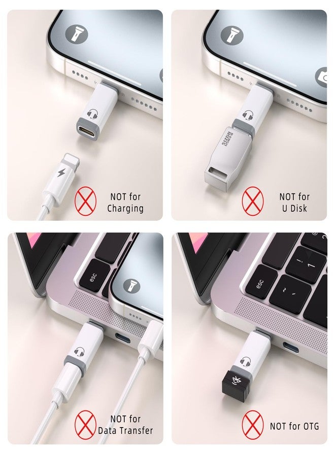 Jadebones 2 Pack USB C to Light-ning Audio Adapter, Type C Male to Light-ning Female Earphone Converter for iPhone 16/15, iPad Pro/Air, MacBook and More (Only for Headphone, No Charge) - Image 3