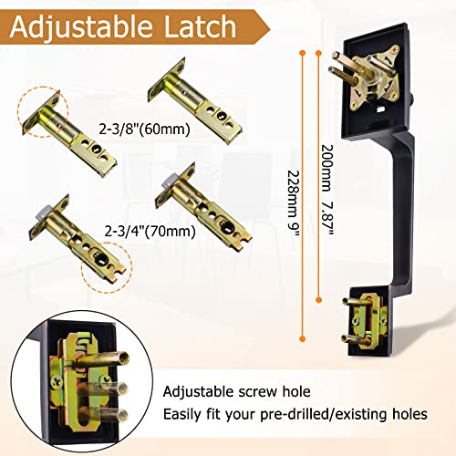 Azdele Front Door Handle and Deadbolt Set, Front Door Lock Set, Exterior Door Lock Set, Front Door Handle with Single Cylinder Deadbolt for Exterior Door, Reversible for Right&Left(Oil Bronze Modern) - Image 2