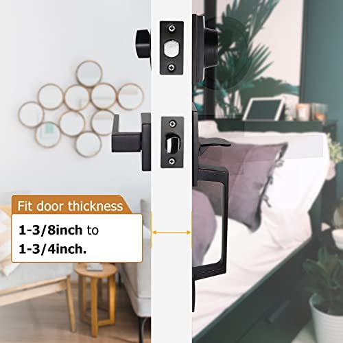 Azdele Front Door Handle and Deadbolt Set, Front Door Lock Set, Exterior Door Lock Set, Front Door Handle with Single Cylinder Deadbolt for Exterior Door, Reversible for Right&Left(Oil Bronze Modern) - Image 3