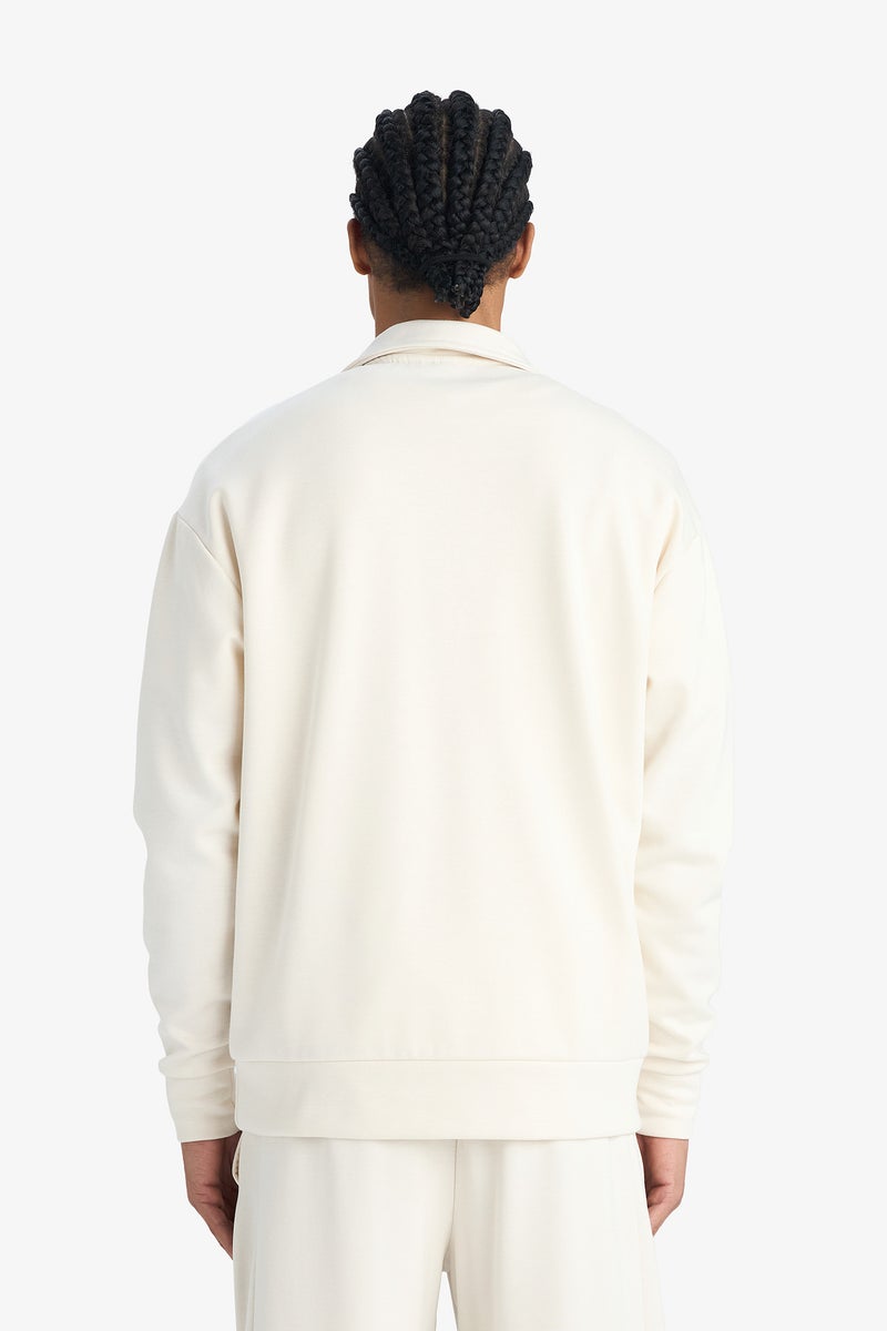 DeFacto Beige Man Relax Fit Polo Neck Half Zippered Modal Sweatshirt Casual - Image 5