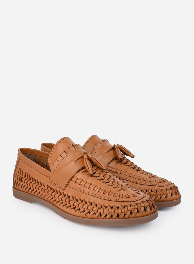 Styli Genuine Leather Handmade Woven Loafers  - Image 3