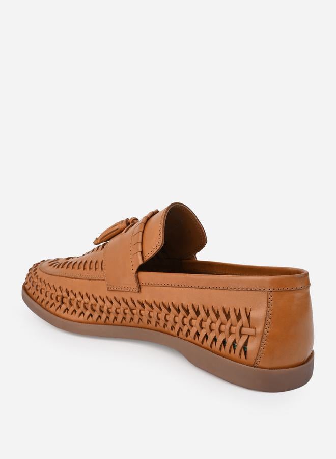 Styli Genuine Leather Handmade Woven Loafers  - Image 4