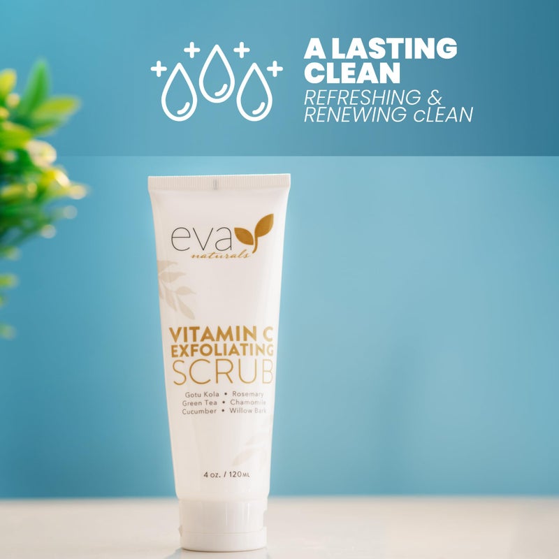 Eva Naturals Vitamin C Facial Scrub - Cleanse and Clear Face, Exfoliating Wash - Image 3