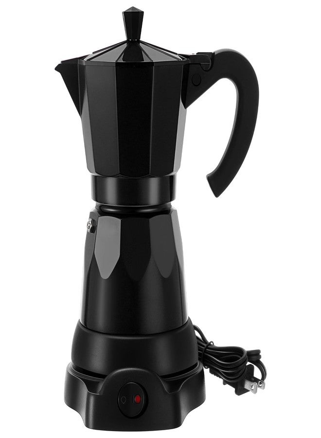Lemosae Coffee Pot 6 Cup Electric Espresso Coffee Maker Italian Moka Maker 300ml Portable Aluminum Espresso Machine Cafetera Moka Pot with Detachable Base, Gift for Home Travel(Black) - Image 1