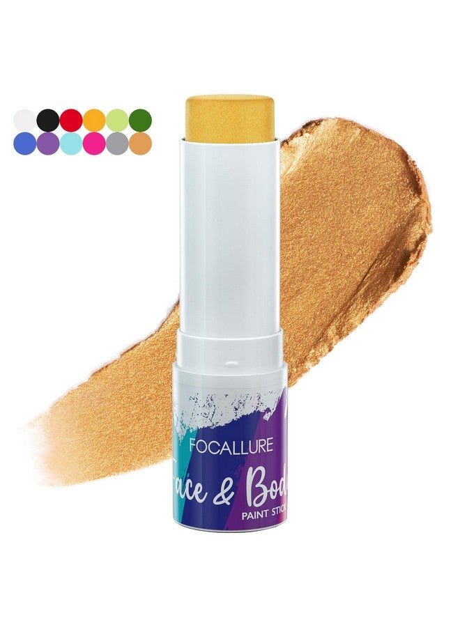 FOCALLURE Face Body Paint Stickeye Black Stick For Sportsface Painting Kit Professional Hypoallergenic Foundation Makeup For Halloween Cosplay Sfx Costume Partygolden Moonlight - Image 1