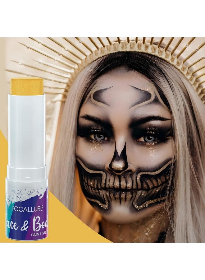 FOCALLURE Face Body Paint Stickeye Black Stick For Sportsface Painting Kit Professional Hypoallergenic Foundation Makeup For Halloween Cosplay Sfx Costume Partygolden Moonlight - Image 4