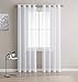 LinenZone Sheer White Curtains. Faux Linen White Sheer Curtains. 2 White Sheer Curtain Panels in Package. Elegant 96 - Image 2