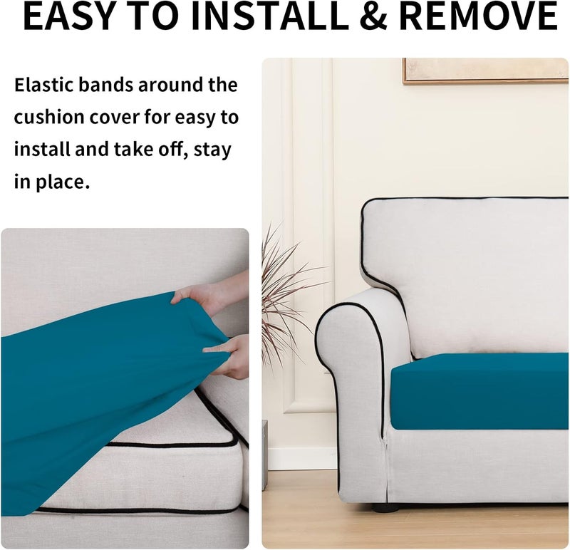إيزي-جوينج أغطية وسائد الفناء المقاومة للماء من Easy-Going، غطاء فقط 24x24x4 بوصة، عبوة من قطعتين، بديل غير قابل للانزلاق لوسائد الجلوس الخارجية مع سحاب، أحمر عيد الميلاد. - Image 4