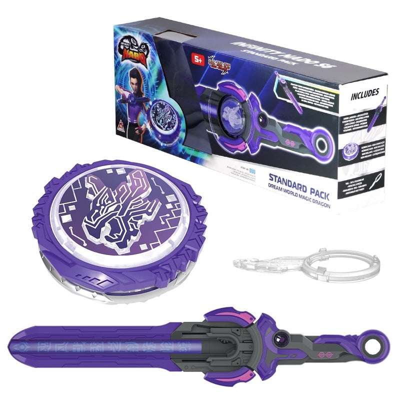 Infinity Nado Battling Tops Burst Toy for Boys Grils Age 5 Including Gaming Top Toys Sword Launcher Dream World Magic Dragon Lightning Purple - Image 3
