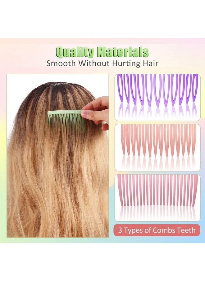 WILLBOND 30 Pieces French Hair Side Combs Set Colorful Hair Clip Combs Plastic Twist Comb Accessories For Girls Women 3 Styles (Retro Color 14 11 23 Teeth)  - Image 4
