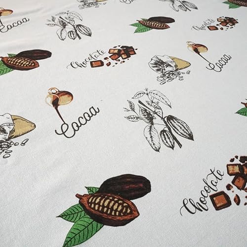 RUSTIQUE LINENS 100% Cotton Printed Table Cloth for 6 Seater|Water & Stain Resistant Dining Table Cover – Heavyweight, Washable – Cocoa Charm(190 x 150 CM) - Image 5
