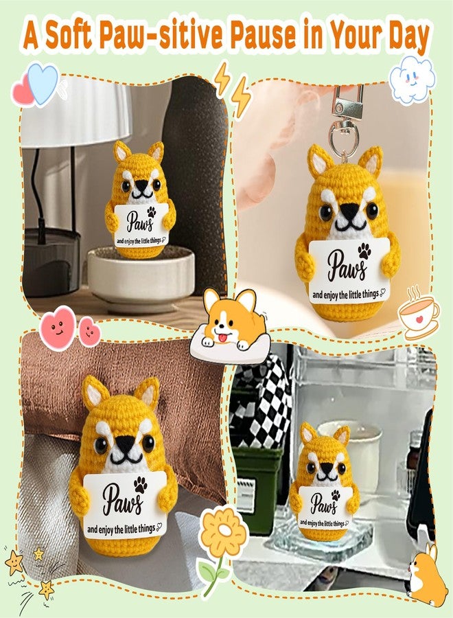 MAMAGIFTREE Positive Shiba Inu Crochet Figurine – Handmade Amigurumi Puppy with Motivational Card – Cute Dog Lover Gift for Fur Mom & Dad, Dog Theme Encouragement Keepsake - Image 5