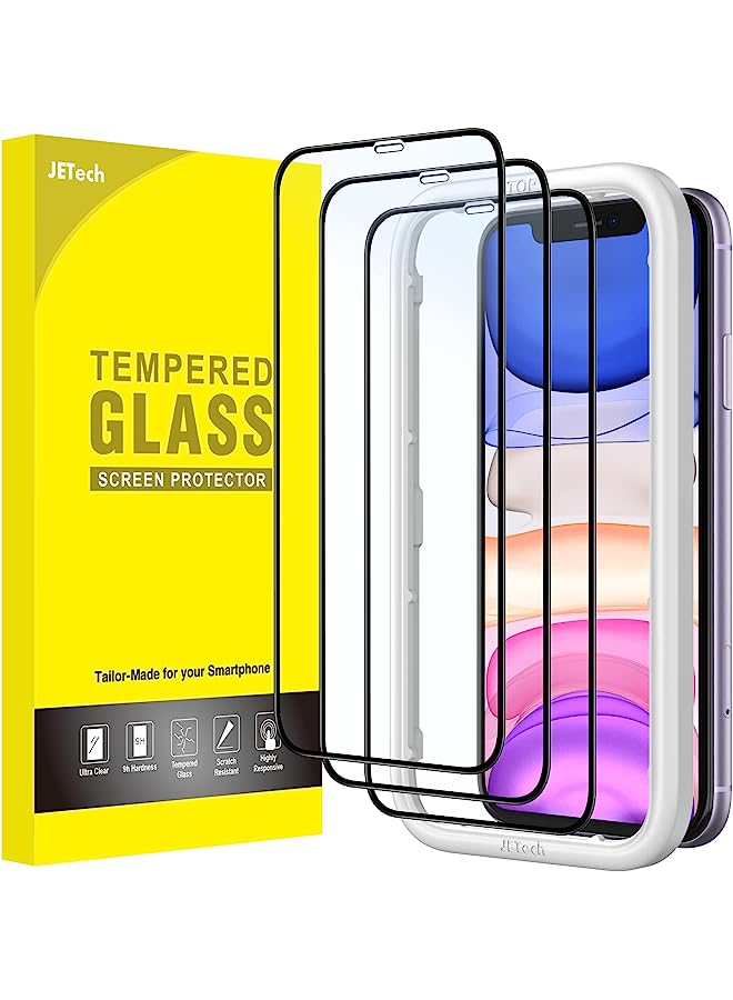 Jetech Full Coverage Screen Protector For Iphone 11/Xr 6.1-Inch, Black Edge, Tempered Glass Film With Easy Installation Tool, Case-Friendly, Hd Clear, 3-Pack - Image 1