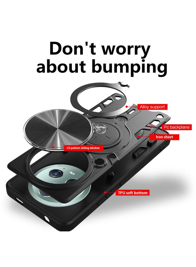اس-توب جراب لهاتف Honor Magic5 Pro CD Texture Camshield منزلق بحامل مغناطيسي - Image 3