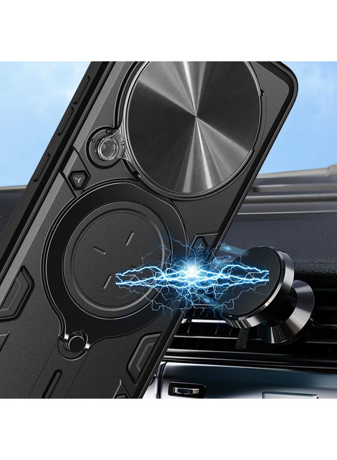 اس-توب جراب لهاتف Honor Magic5 Pro CD Texture Camshield منزلق بحامل مغناطيسي - Image 4