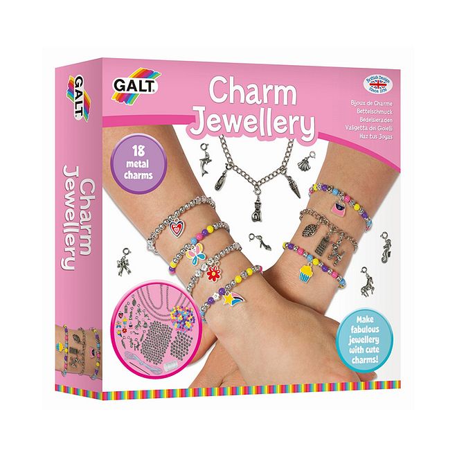 Galt Toys Charm Jewellery Kit for Girls 8 , DIY Bead & Metal Charms, Bracelets & Necklaces Crafting Set, 23cm - Image 1