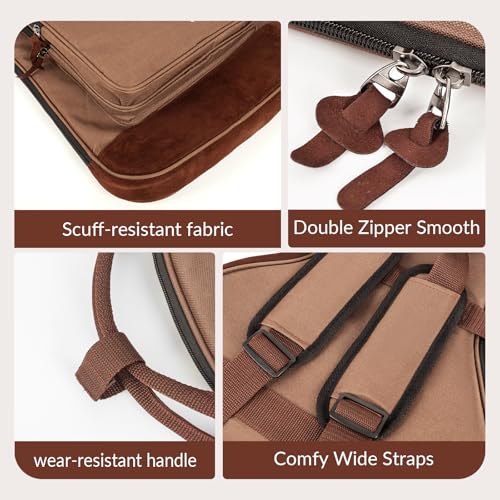 Muscab Electric Guitar Bag 0.5 Inch Padding Electric Guitar Case, Electric Guitar Gig Bag Backpack with Neck Strap and 4 Pockets, Brown - Image 5