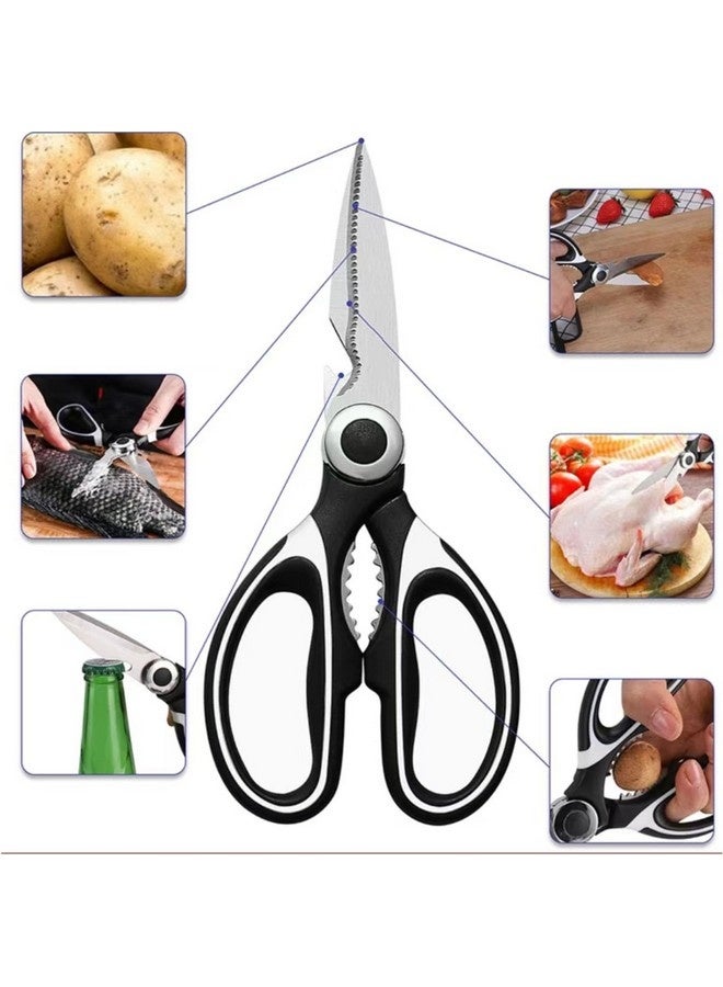 Beauenty 2 Pack Kitchen Scissors, Heavy Duty Dishwasher Safe, All Purpose Utility Shears, Stainless Steel Sharp Food Cooking Tool for Meat, Chicken, Poultry, Fish, Vegetables - Image 2
