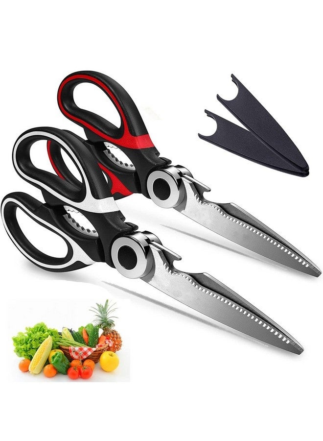 Beauenty 2 Pack Kitchen Scissors, Heavy Duty Dishwasher Safe, All Purpose Utility Shears, Stainless Steel Sharp Food Cooking Tool for Meat, Chicken, Poultry, Fish, Vegetables - Image 1