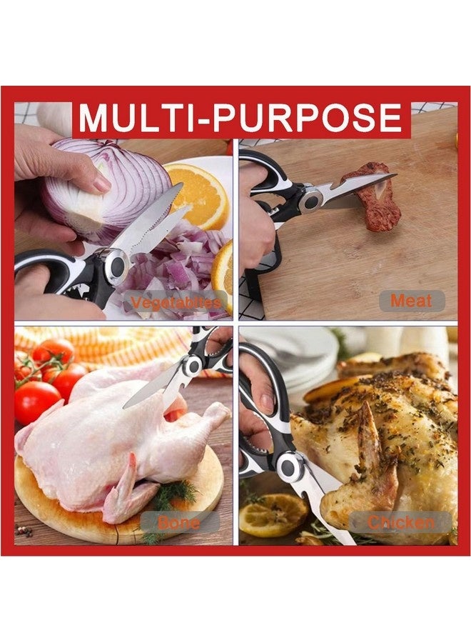 Beauenty 2 Pack Kitchen Scissors, Heavy Duty Dishwasher Safe, All Purpose Utility Shears, Stainless Steel Sharp Food Cooking Tool for Meat, Chicken, Poultry, Fish, Vegetables - Image 3