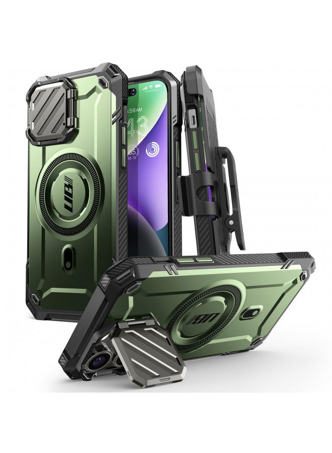 SUPCASE UB Mag XT Rugged Full Body Case with Built in Kickstand and Belt Clip for iPhone 14 Pro Max/iPhone 13 Pro Max with Camera Protection, Compatible with MagSafe (Goldan) - Image 1
