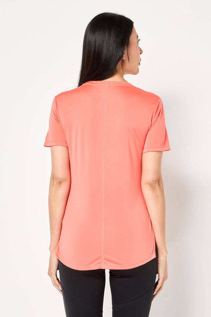 Nike Women Dri-Fit Short Sleeve Training Top, Orange - Image 4
