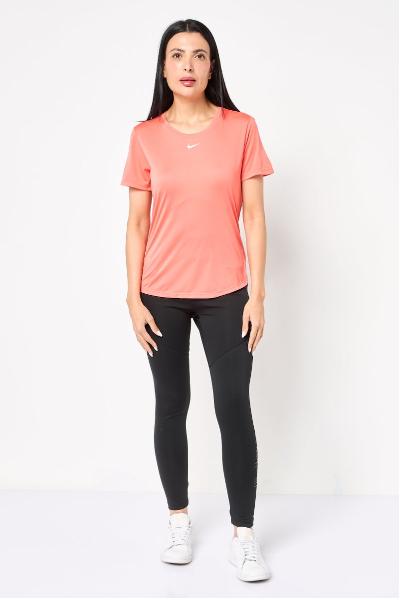 Nike Women Dri-Fit Short Sleeve Training Top, Orange - Image 2