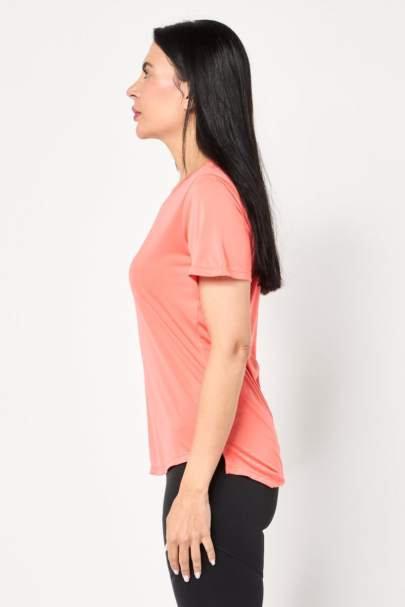 Nike Women Dri-Fit Short Sleeve Training Top, Orange - Image 3