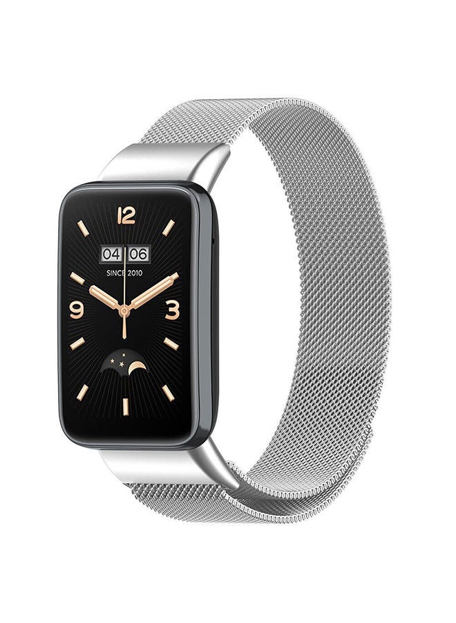 O Ozone Milanese Loop Strap for Mi Band 7 Pro Stainless Steel Replacement Strap Mesh Metal Watch Bands Magnetic Adjustable Smart Wristbands Strap for Xiaomi Mi Band 7 Pro Men Women Sliver - Image 1