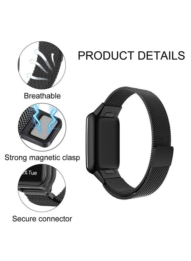 O Ozone Milanese Loop Strap for Mi Band 7 Pro Stainless Steel Replacement Strap Mesh Metal Watch Bands Magnetic Adjustable Smart Wristbands Strap for Xiaomi Mi Band 7 Pro Men Women Sliver - Image 2