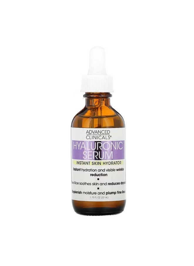 Advanced Clinicals Hyaluronic Serum Instant Skin Hydrator 1.75 fl oz 52 ml  - Image 1