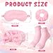Shyyween 30 Pieces Galentine Spa Sleepover Party Supplies 6 Pink Bow Headband 6 Plush Sleep Eye Mask 6 Velvet Scrunchies 6 Pair Fuzzy Sock for Spa Slumber Party Favors Valentine Gift - Image 4