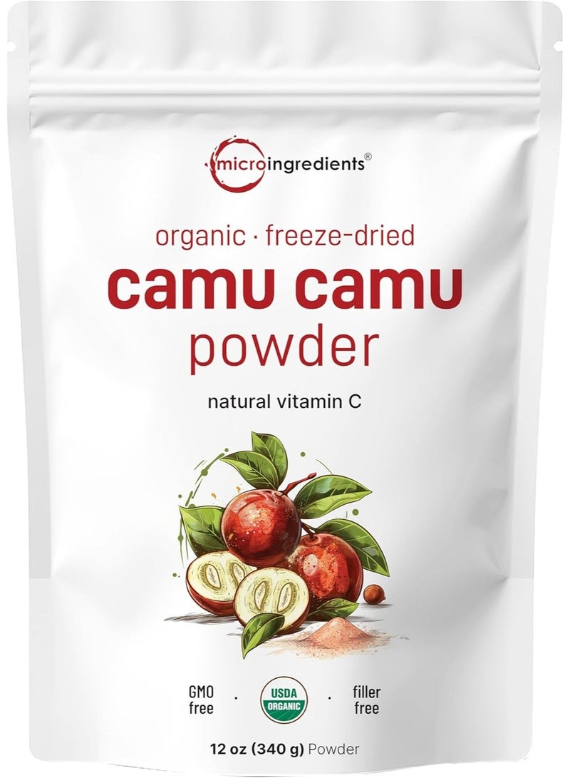 Micro Ingredients Organic Camu Camu Powder, 12 oz | High Natural Vitamin C Level | Fresh Freeze-Dried Berries Source | No GMOs, Vegan Friendly - Image 1