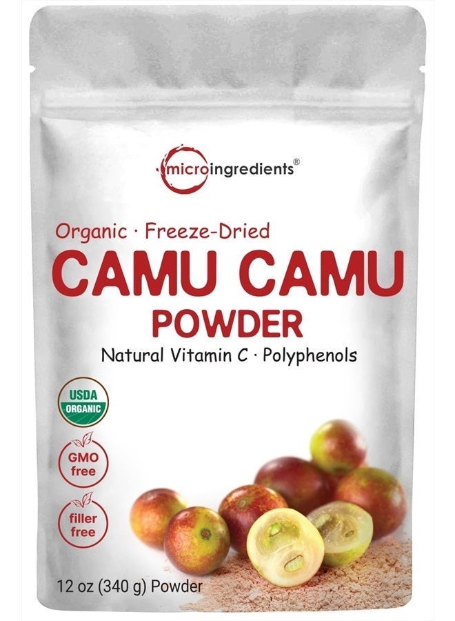 Micro Ingredients Organic Camu Camu Powder, 12 oz | High Natural Vitamin C Level | Fresh Freeze-Dried Berries Source | No GMOs, Vegan Friendly - Image 3