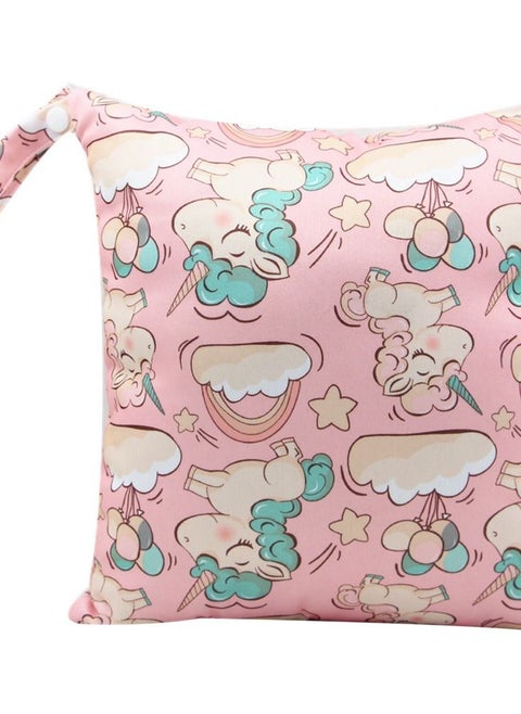 Cartoon Cute Print Stroller Hanging Bag Multi-functional Diaper Storage Bag Diaper Pad Hanging Bag