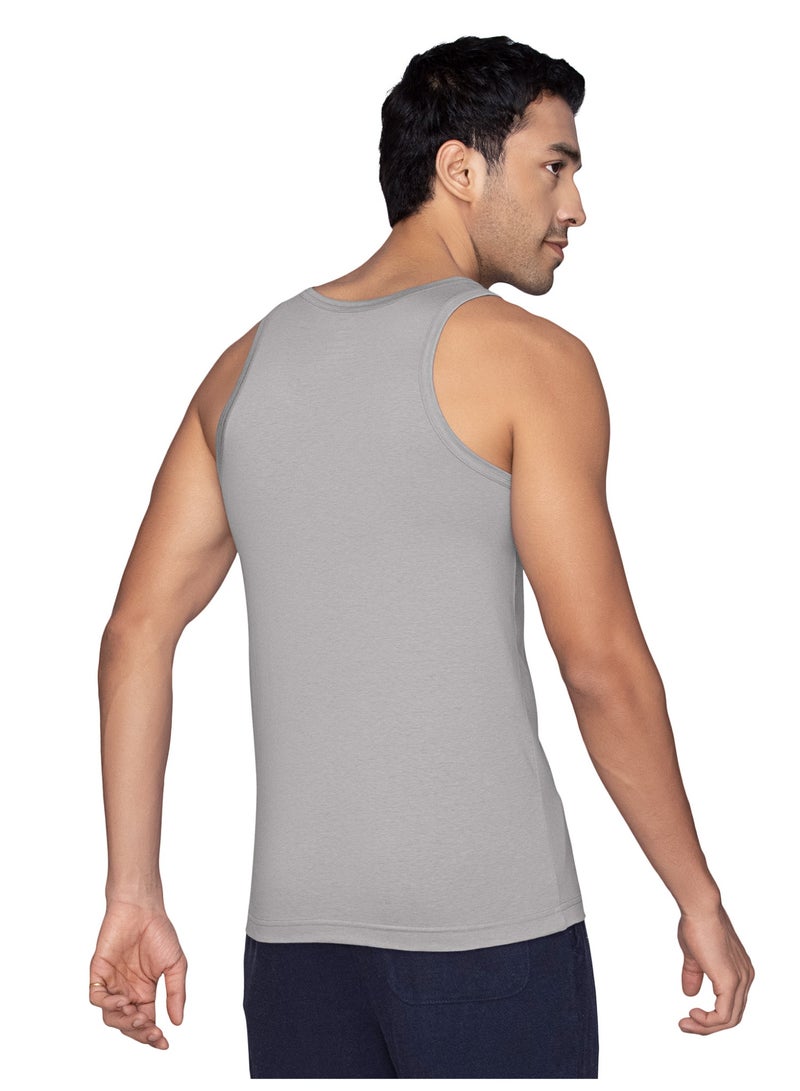 اكس واي اكس اكس قميص داخلي رجالي سادة عادي من القطن الممشط مع تانك توب، عبوة من قطعتين - Image 3
