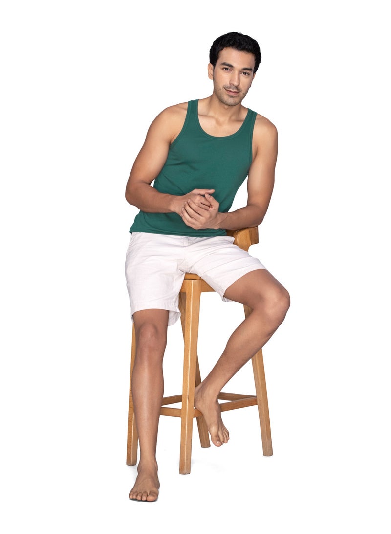 اكس واي اكس اكس قميص داخلي رجالي سادة عادي من القطن الممشط مع تانك توب، عبوة من قطعتين - Image 4