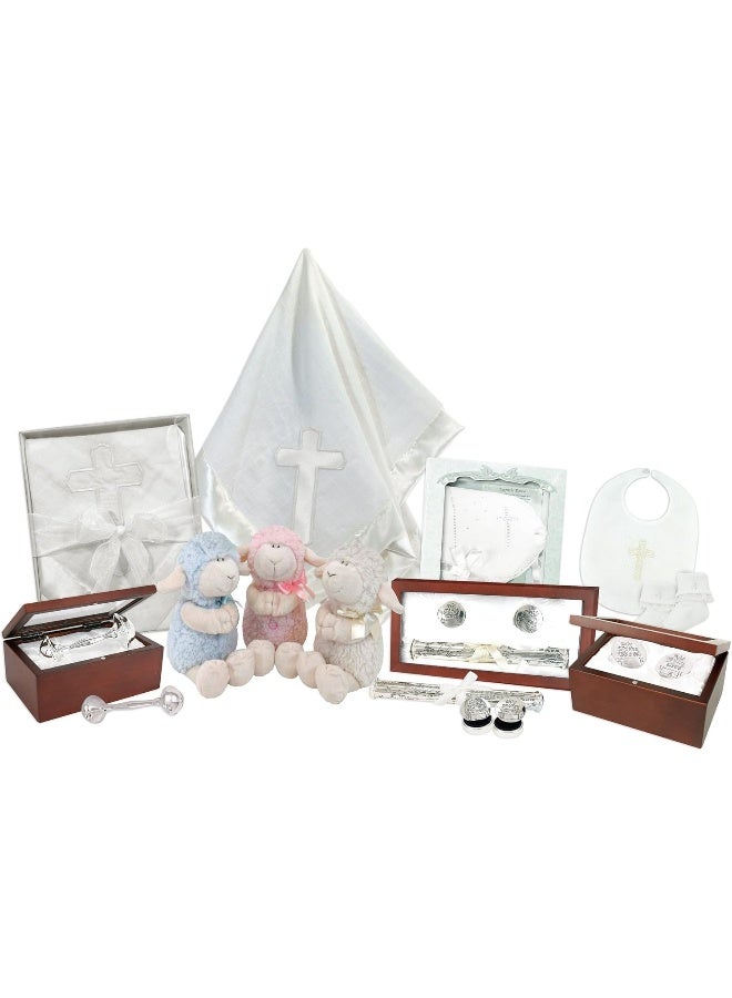 Stephan Baby Stephan Baby Satin-Lined Rosewood Keepsake Box with Silver Plated Birth Certificate Holder, First Tooth and First Curl Boxes - Image 3