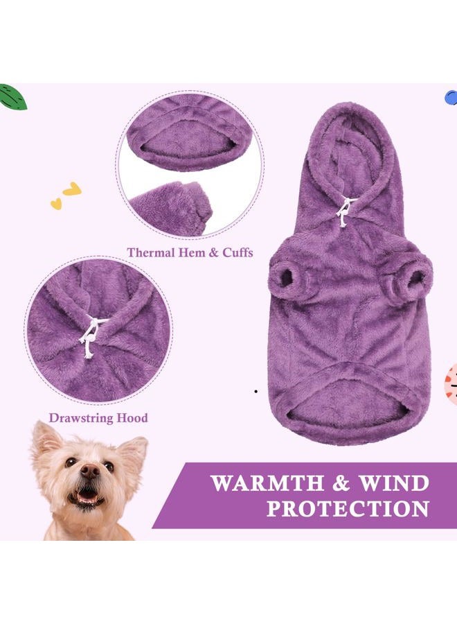 Waoduld 4XL Dog Sweaters for Large Dogs,Dog Hoodie,Warm Fuzzy Fleece Sweatshirt with Hood & Pocket,Leash Hole,Cozy Cold Weather Pet Clothes Sweater Hoodie for Large Dogs(Purple,4XL) - Image 5