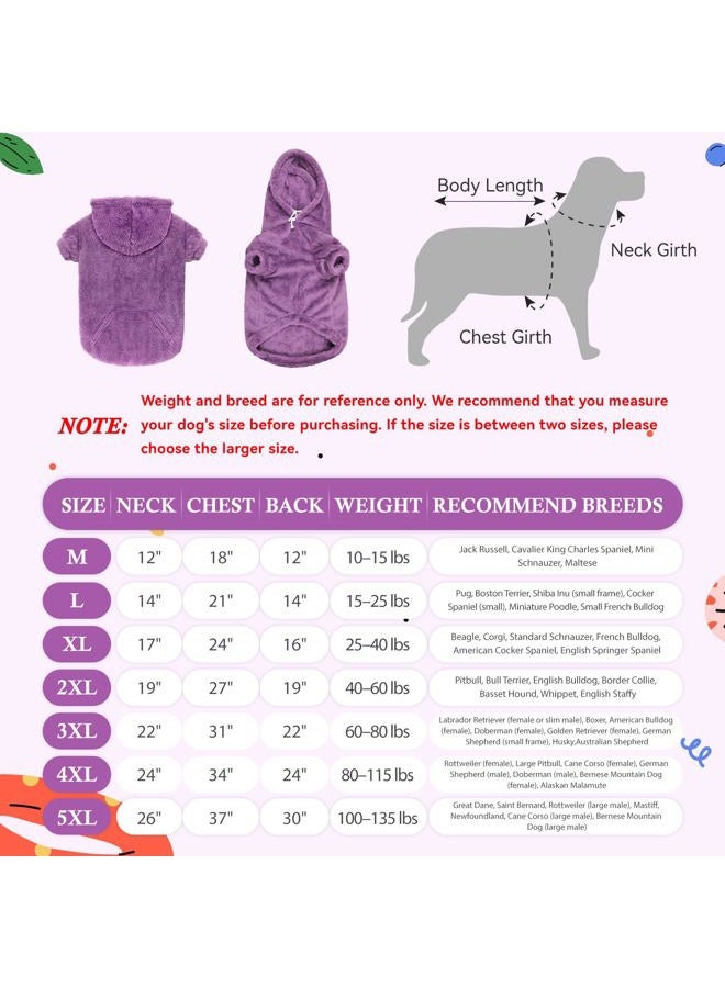 Waoduld 4XL Dog Sweaters for Large Dogs,Dog Hoodie,Warm Fuzzy Fleece Sweatshirt with Hood & Pocket,Leash Hole,Cozy Cold Weather Pet Clothes Sweater Hoodie for Large Dogs(Purple,4XL) - Image 2