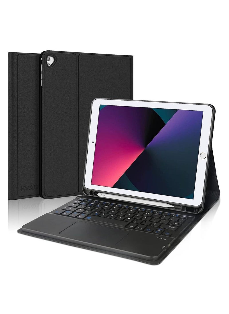 ELTRAZONE حافظة لوحة اللمس لجهاز iPad 9.7 بوصة، متوافقة مع iPad الجيل السادس و iPad الجيل الخامس، iPad Pro 9.7 بوصة، iPad Air 2، iPad Air، غلاف ذكي مع لوحة مفاتيح لاسلكية - Image 1